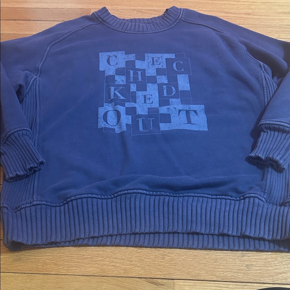 Checked Out Blue Sweatshirt